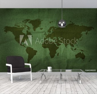 Bild på World Map on Military Army Fabric Texture background